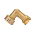 Camco 90-Degree Hose Elbow For RVs — Solid Brass Construction— Certified Lead-Free — Features Convenient Easy Grip Connector — For RV Water Hoses, Residential Outdoor Faucets, & More