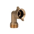 Camco 90-Degree Hose Elbow For RVs — Solid Brass Construction— Certified Lead-Free — Features Convenient Easy Grip Connector — For RV Water Hoses, Residential Outdoor Faucets, & More